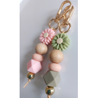 Sleutelhanger met kralen | roze